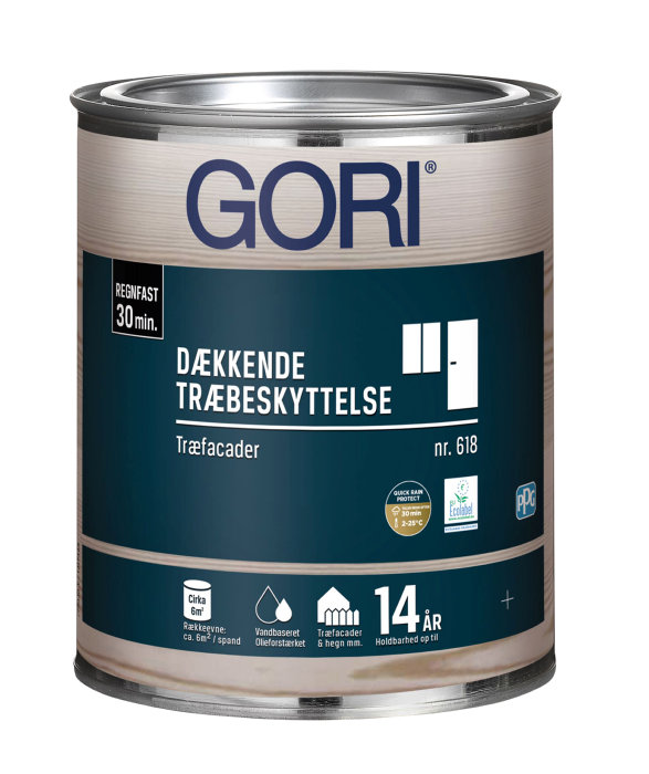 GORI 618 dækkende træbeskyttelse kulsort 0,75 liter